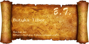 Butyka Tibor névjegykártya